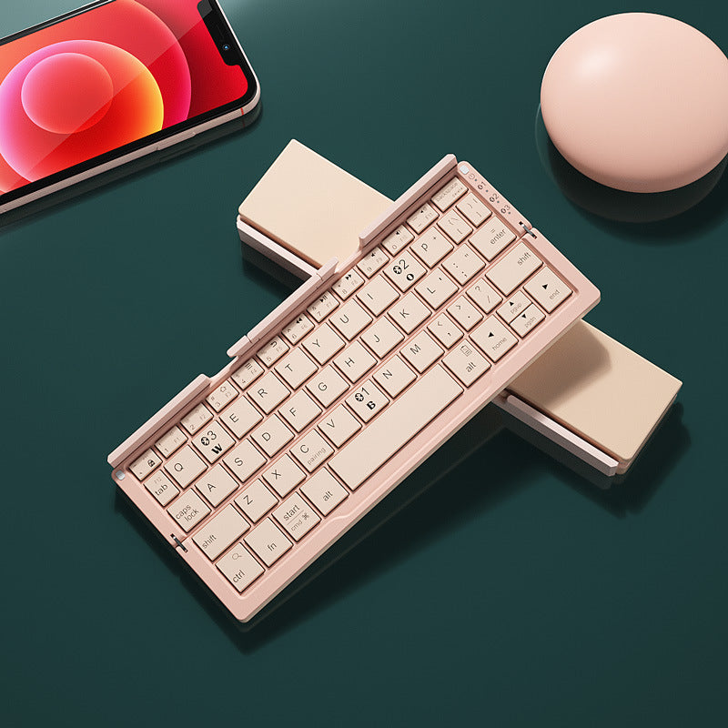 Foldable Bluetooth Keyboard - Wireless, Rechargeable, and Supports 3 Devices. Perfect for Phone and Tablet Use