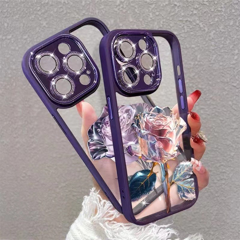 Rose Phone Case With Lens Film
