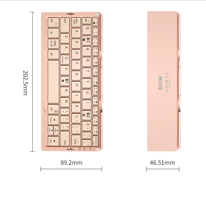 Foldable Bluetooth Keyboard - Wireless, Rechargeable, and Supports 3 Devices. Perfect for Phone and Tablet Use